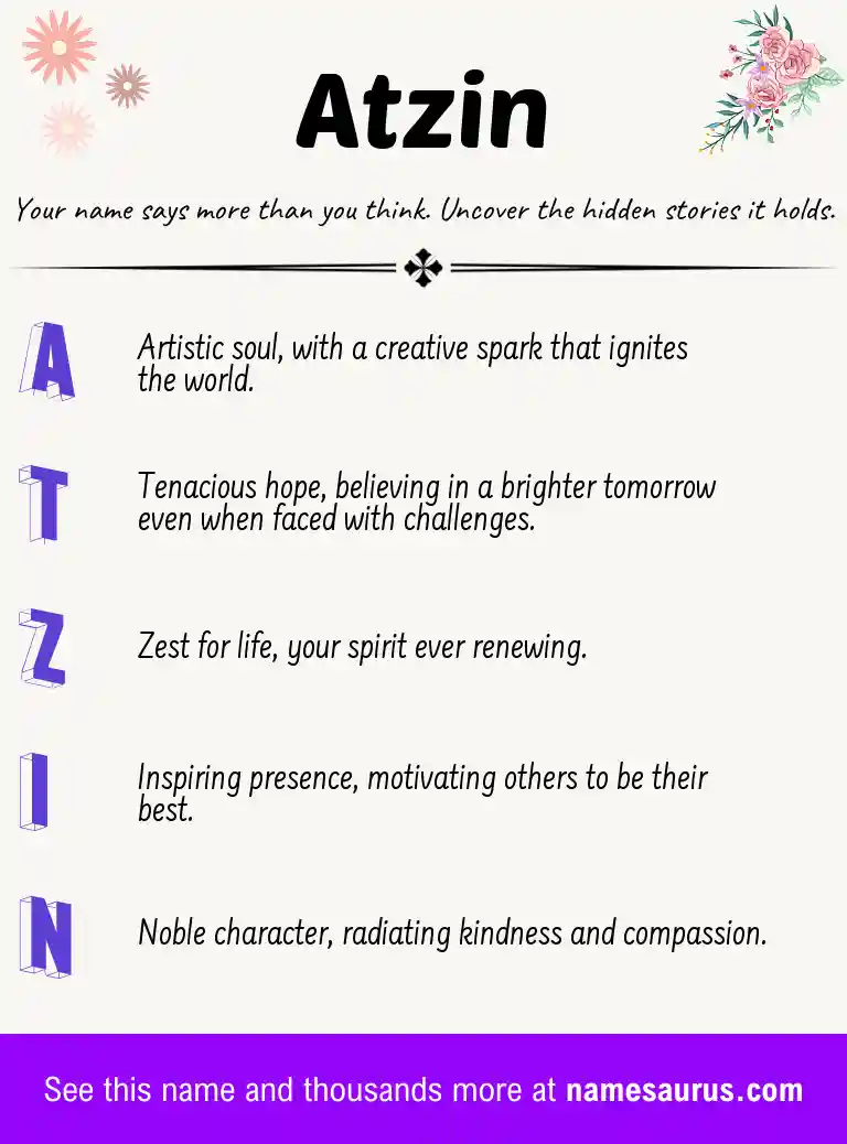 Acrostic poem about Atzin.