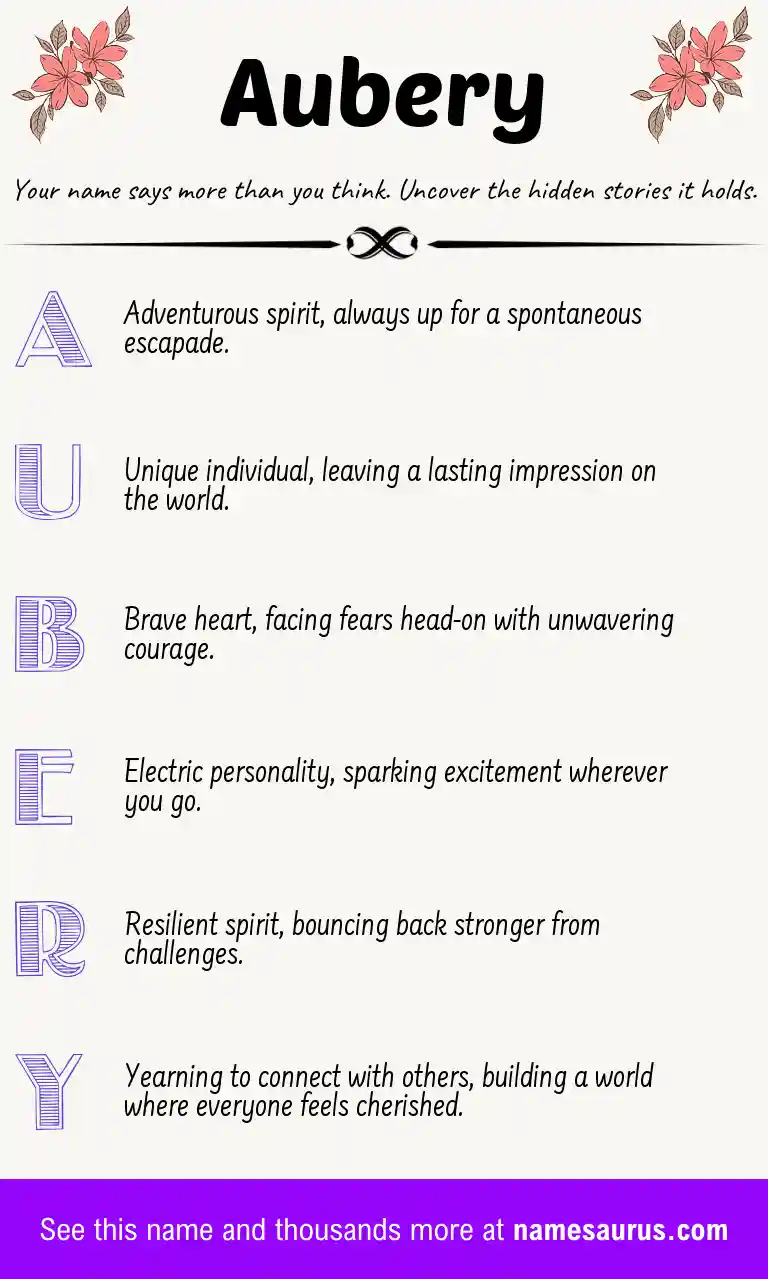 Acrostic poem about Aubery.