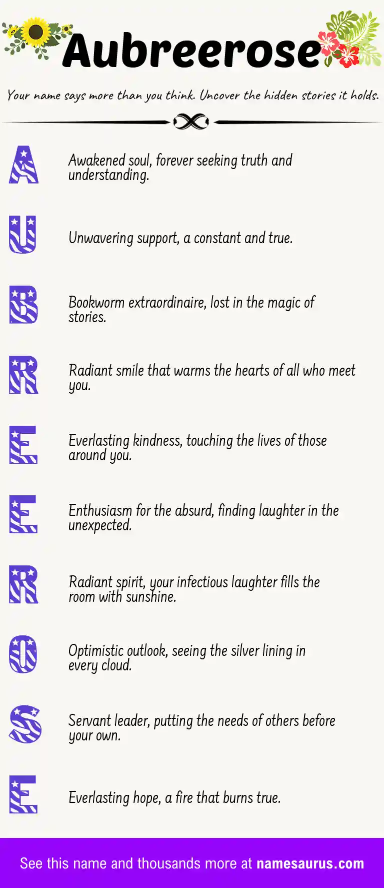Acrostic poem about Aubreerose.