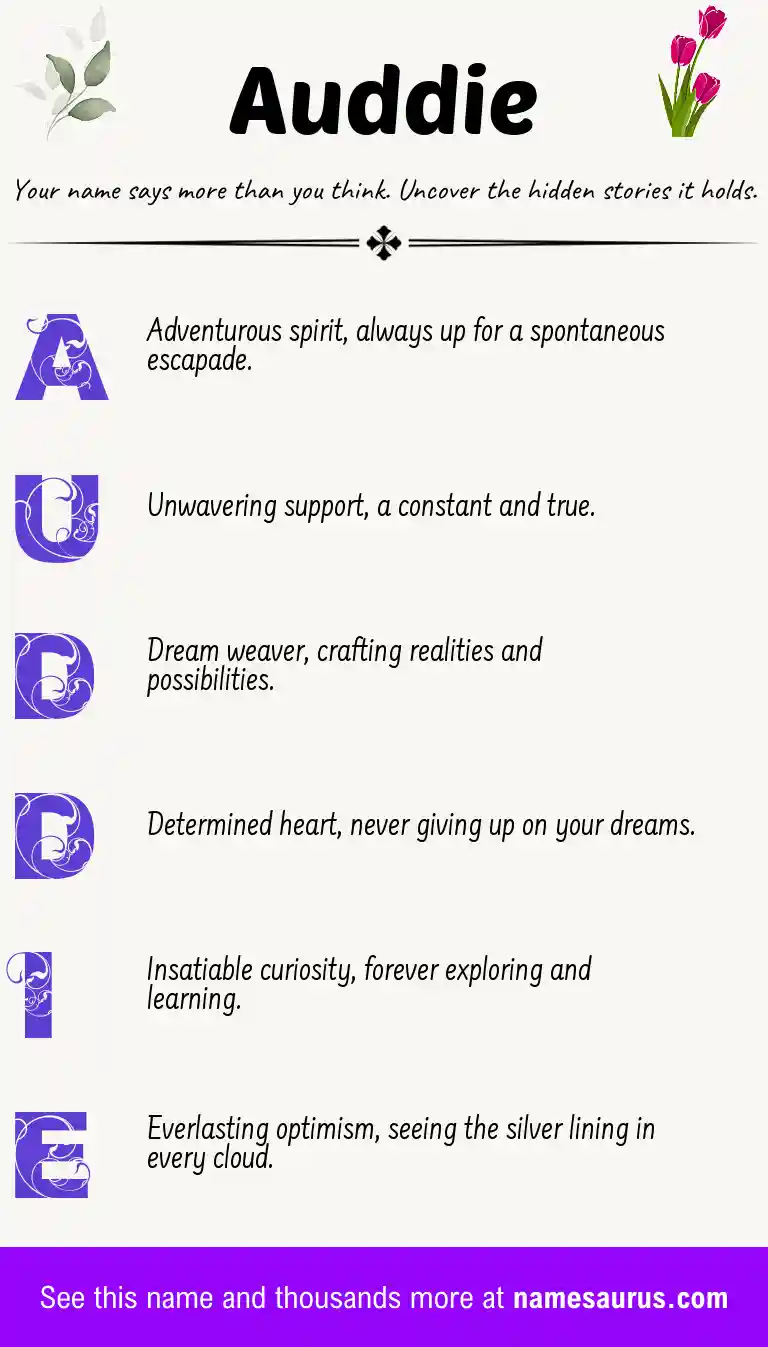 Acrostic poem about Auddie.