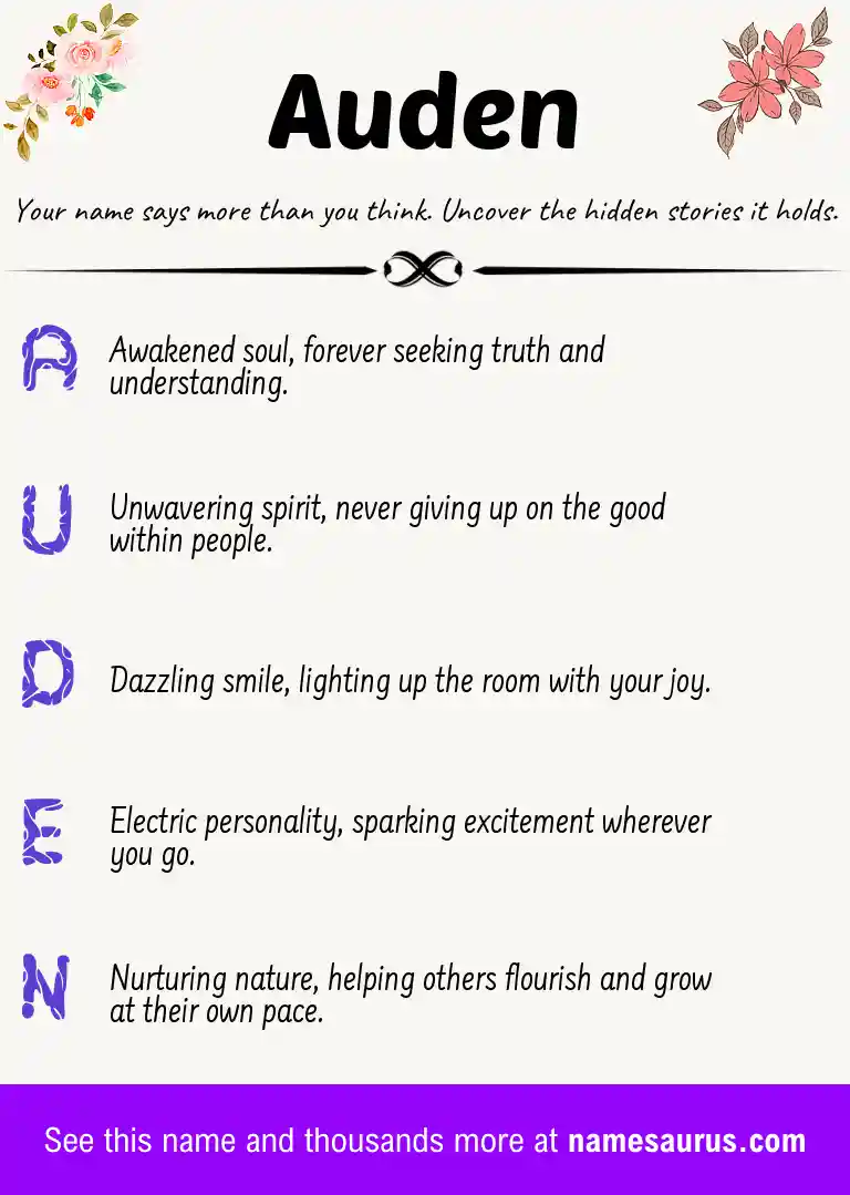 Acrostic poem about Auden.