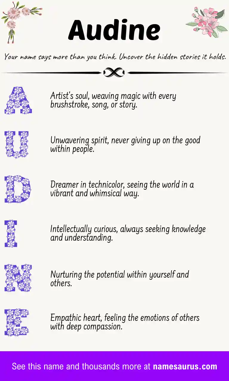 Acrostic poem about Audine.