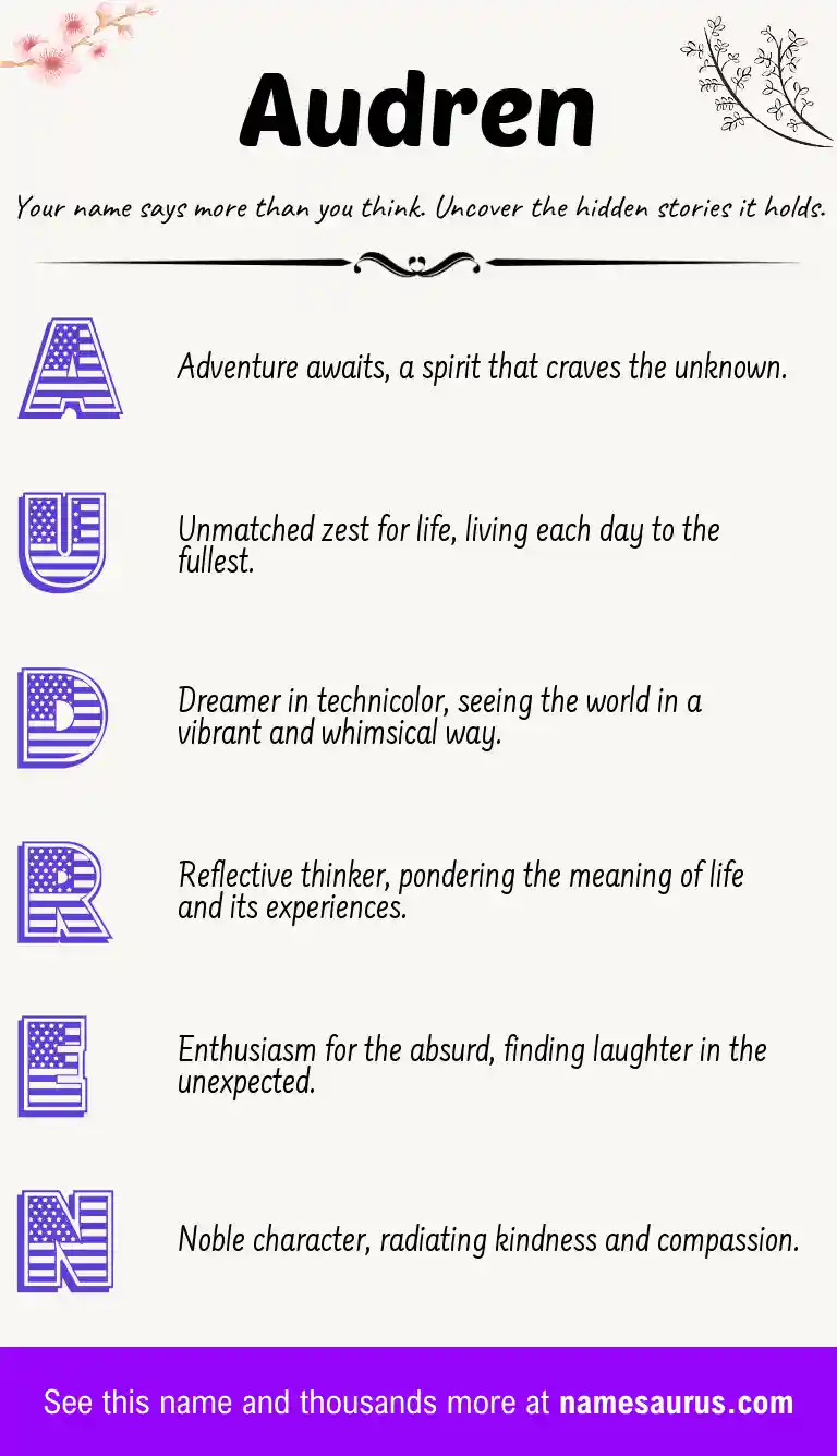 Acrostic poem about Audren.