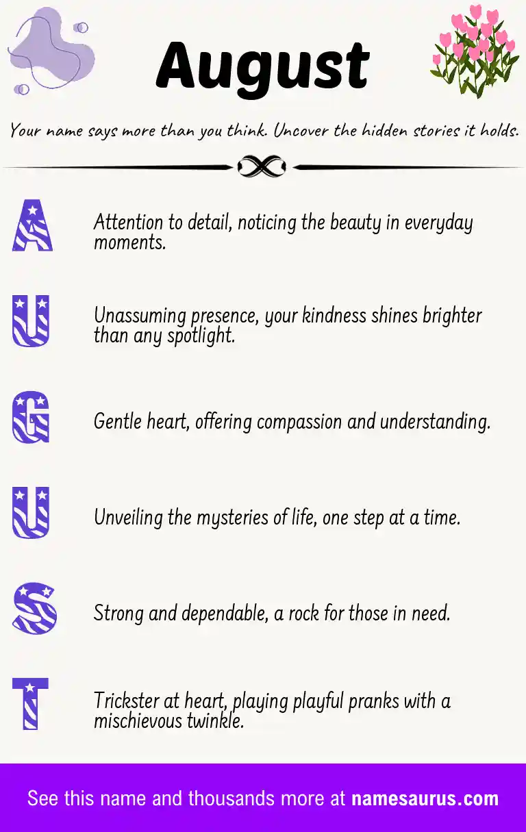 Acrostic poem about August.