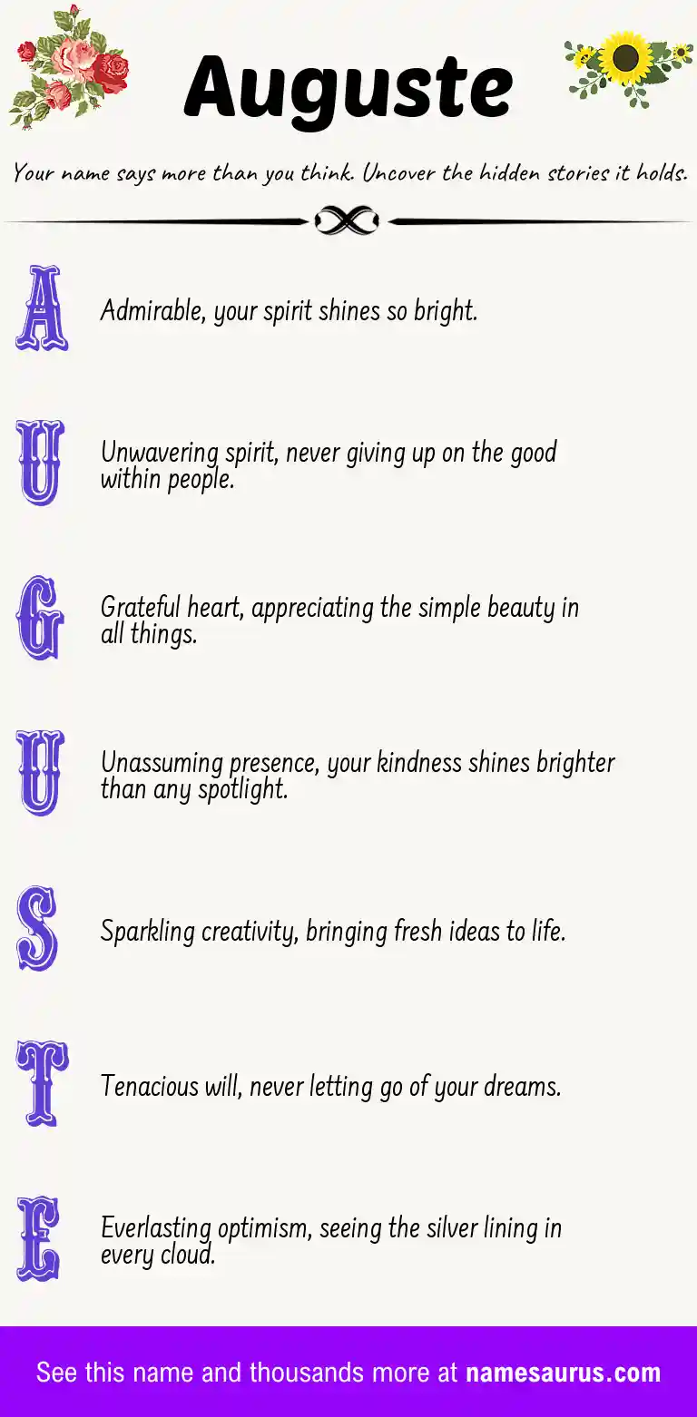 Acrostic poem about Auguste.