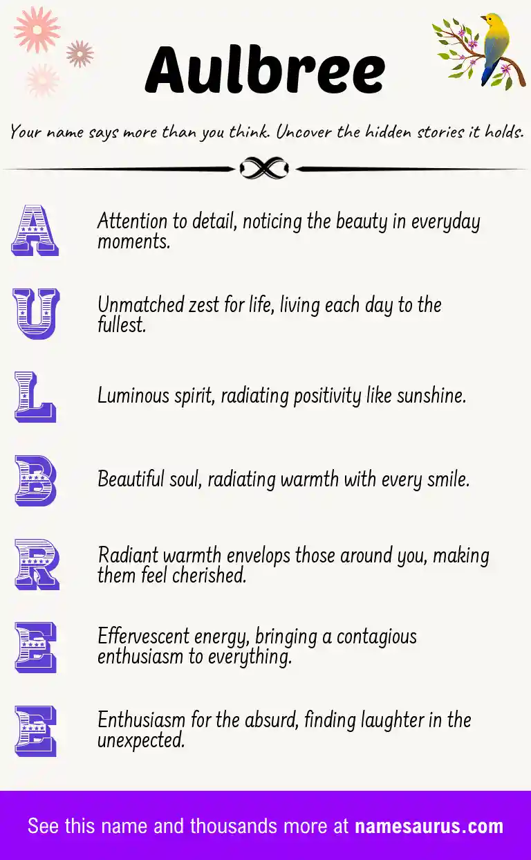 Acrostic poem about Aulbree.