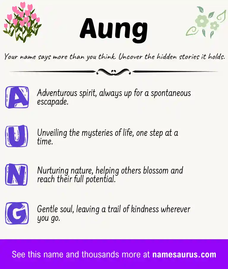 Acrostic poem about Aung.