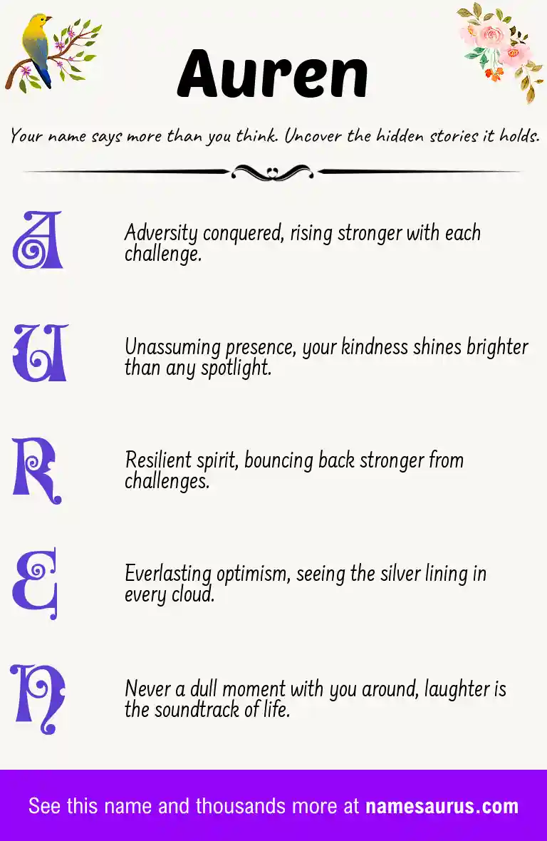 Acrostic poem about Auren.