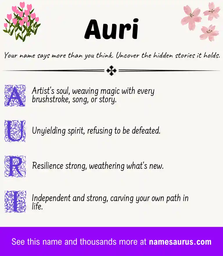 Acrostic poem about Auri.