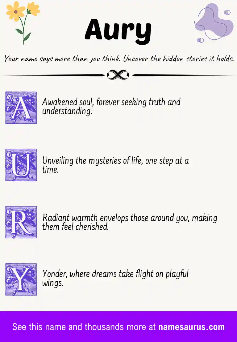 Acrostic poem about Aury.