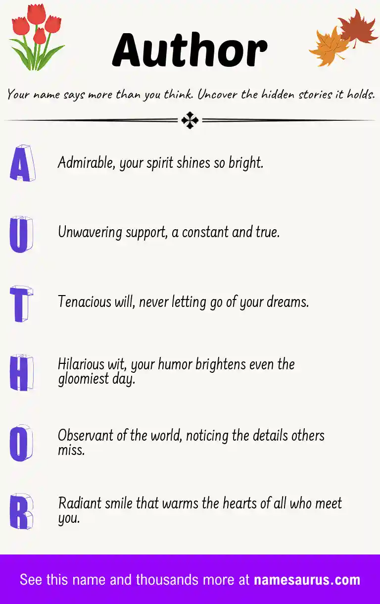 Acrostic poem about Author.