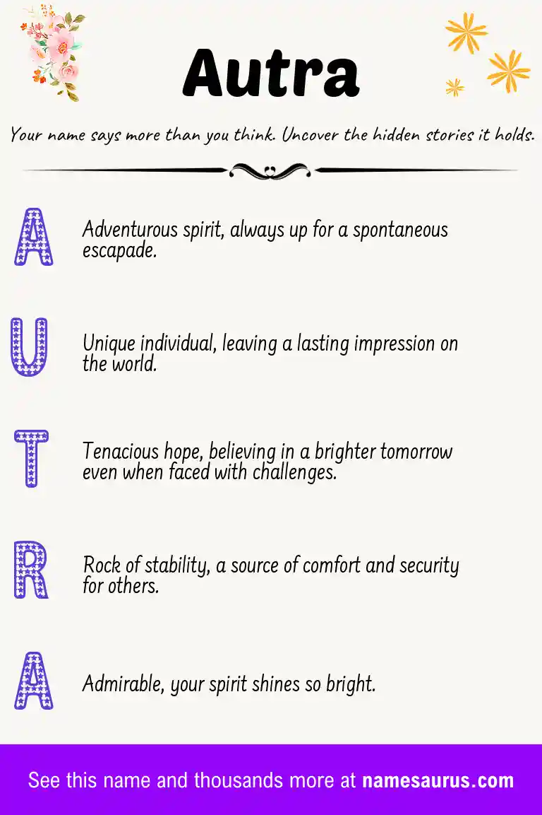 Acrostic poem about Autra.