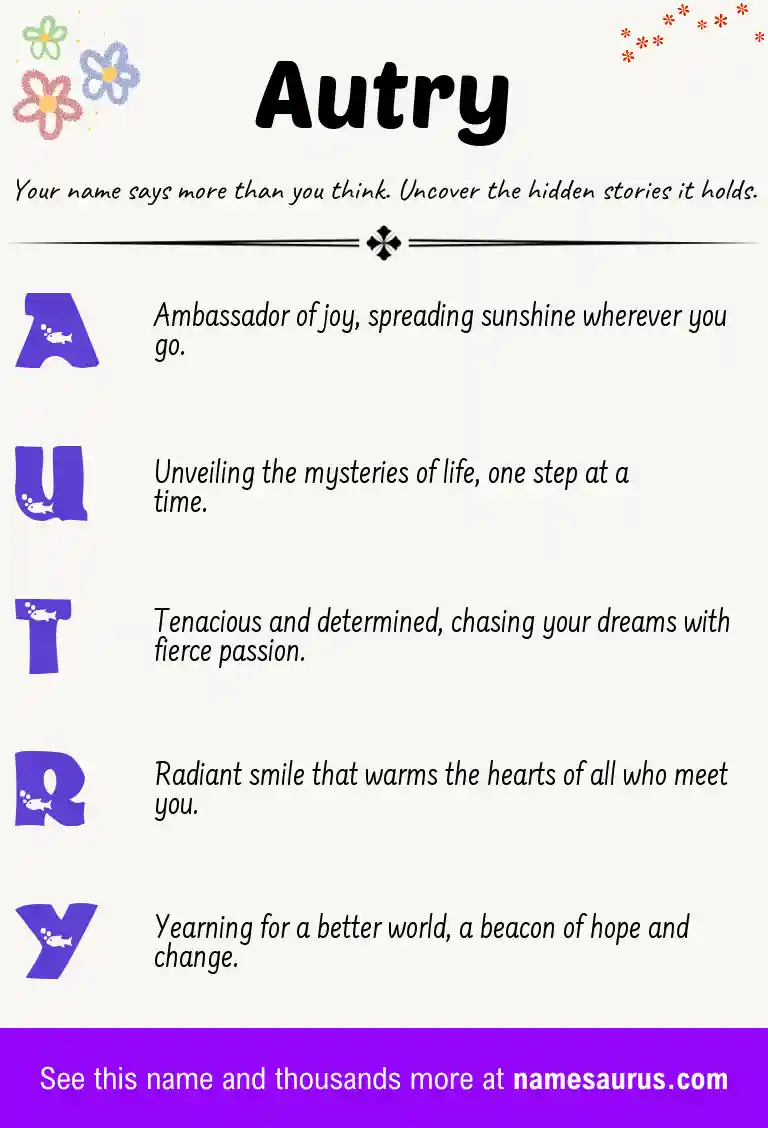 Acrostic poem about Autry.