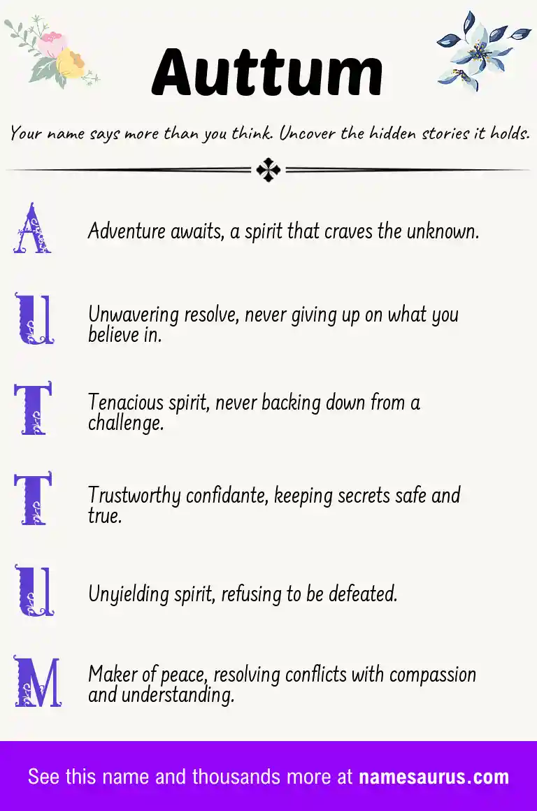 Acrostic poem about Auttum.