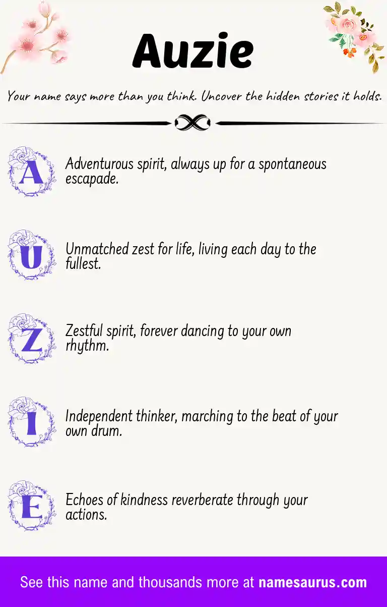 Acrostic poem about Auzie.