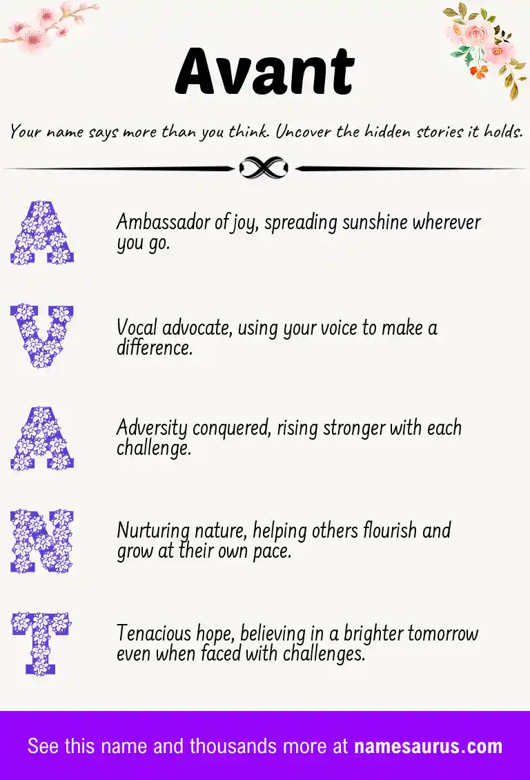 Acrostic poem about Avant.