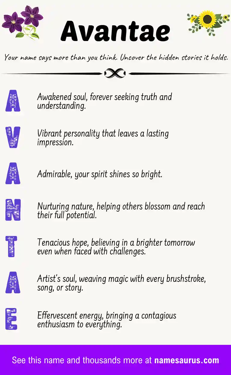 Acrostic poem about Avantae.