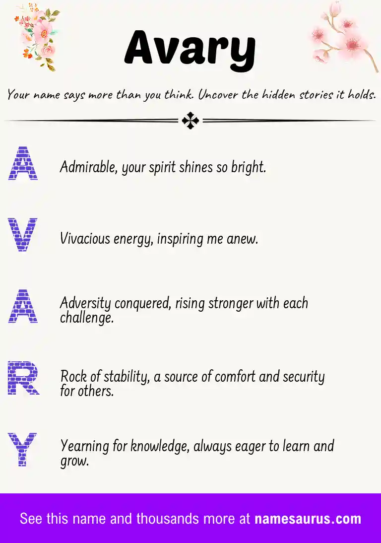 Acrostic poem about Avary.