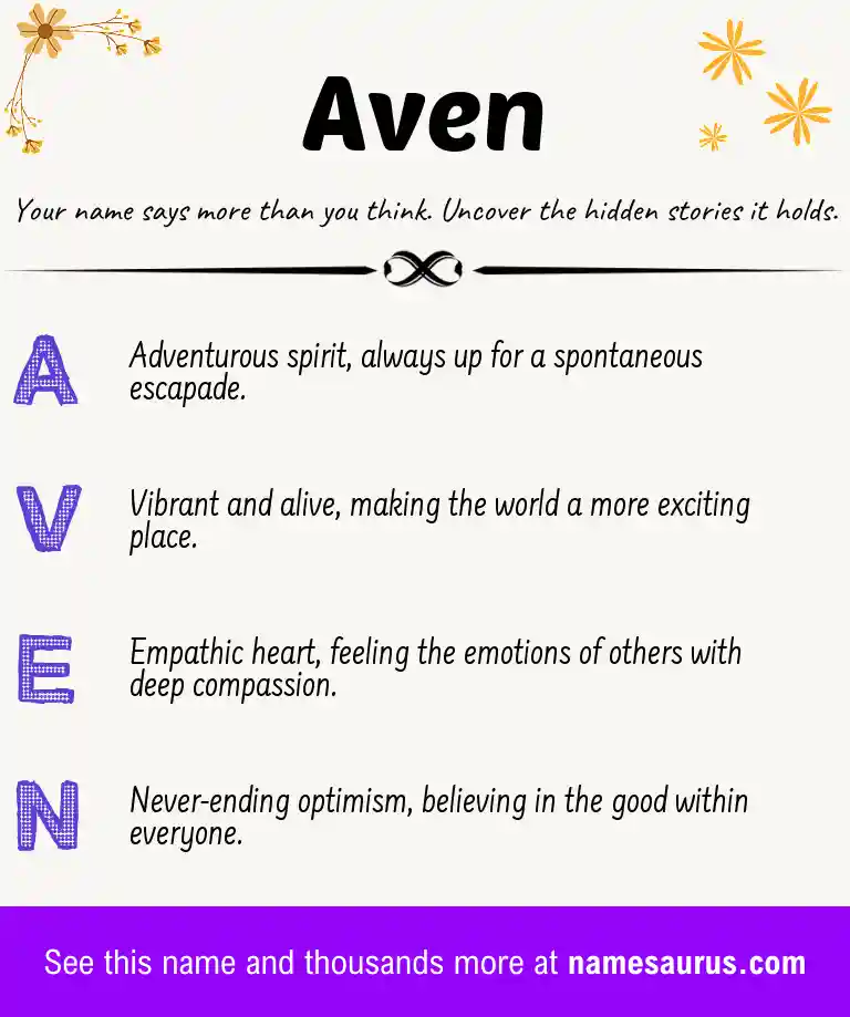 Acrostic poem about Aven.