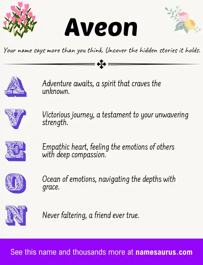 Acrostic poem about Aveon.