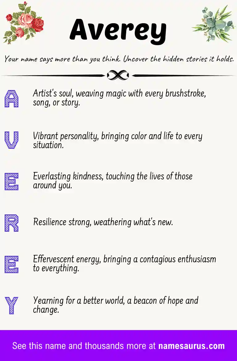 Acrostic poem about Averey.