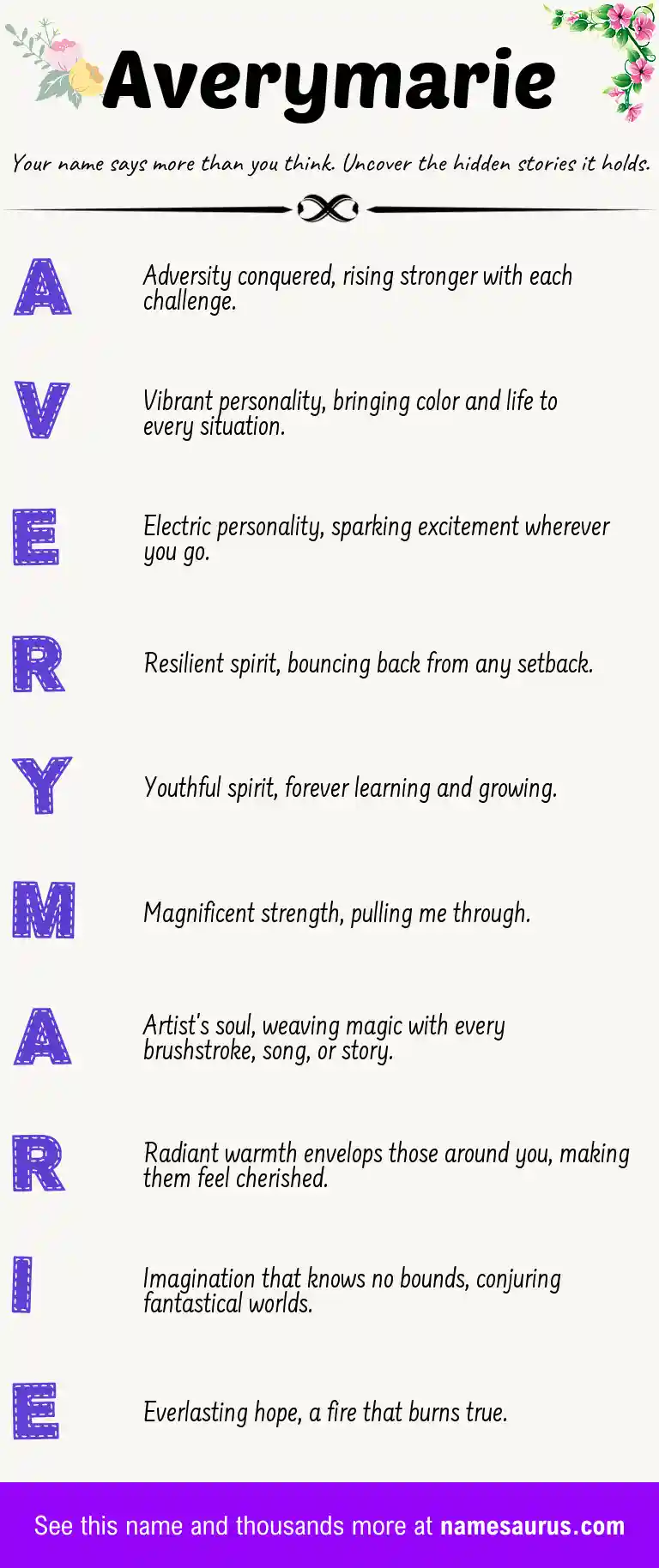 Acrostic poem about Averymarie.
