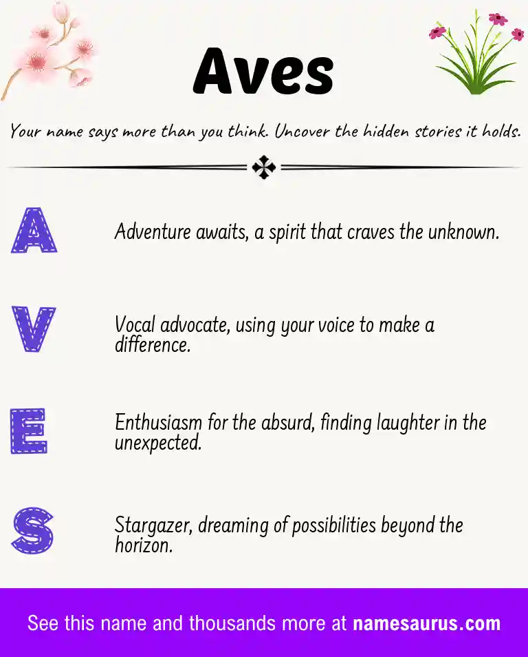Acrostic poem about Aves.