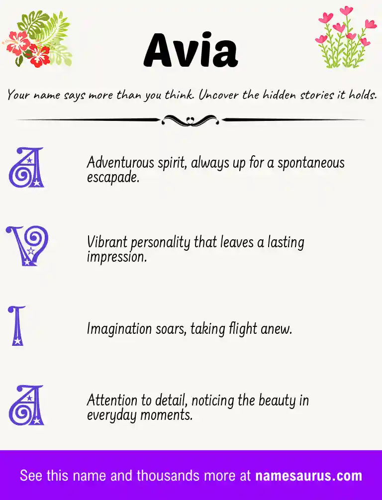 Acrostic poem about Avia.