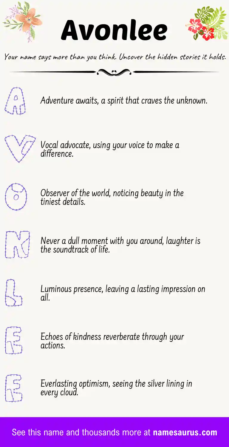 Acrostic poem about Avonlee.