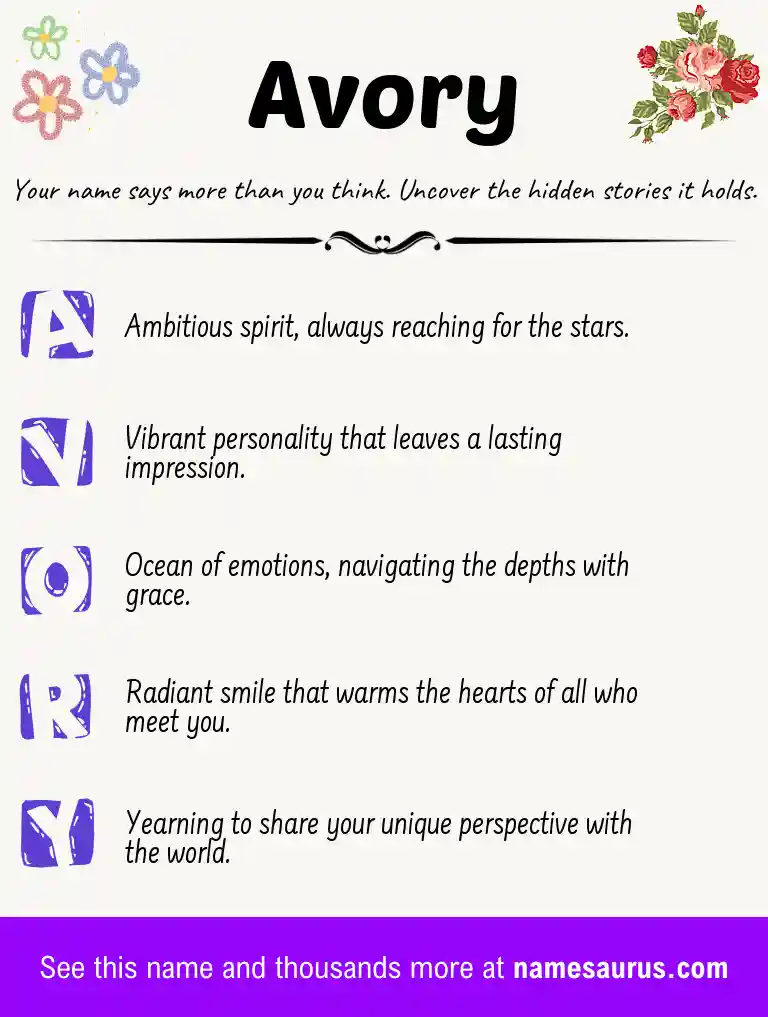 Acrostic poem about Avory.