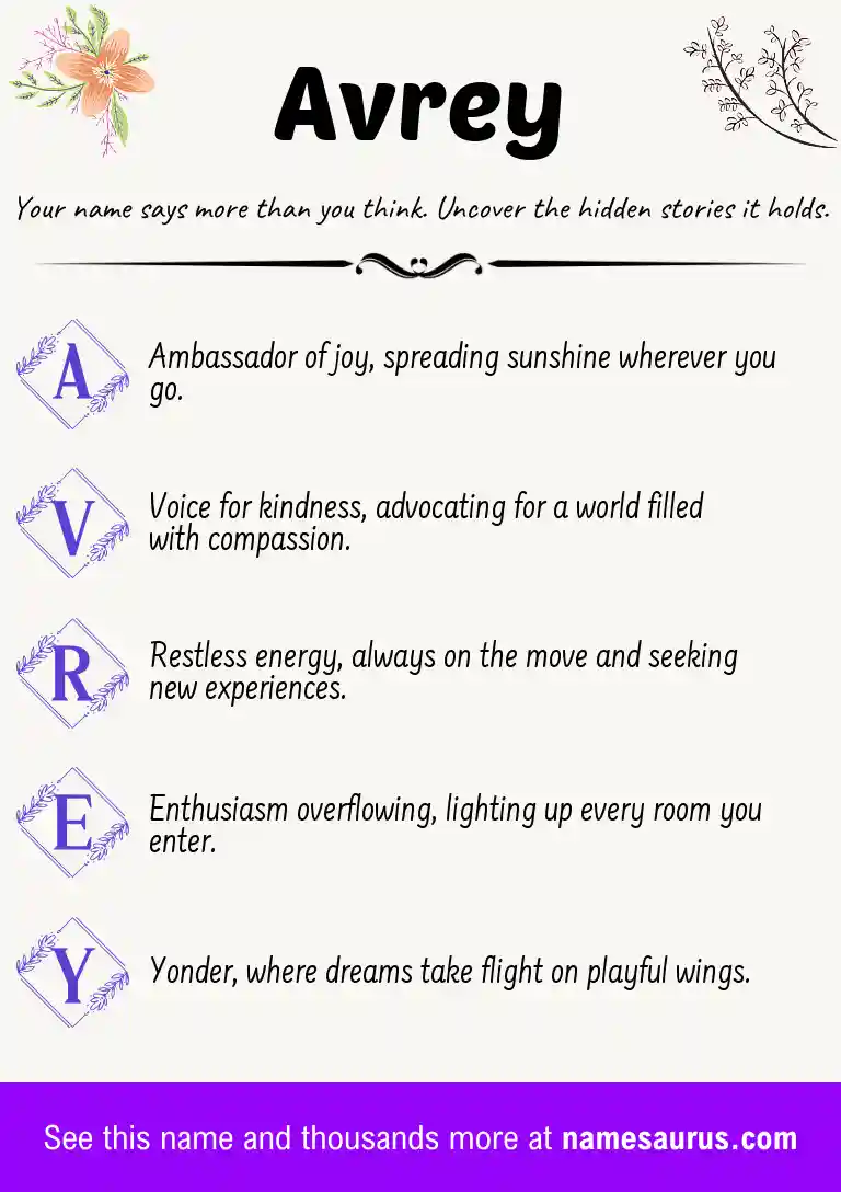 Acrostic poem about Avrey.