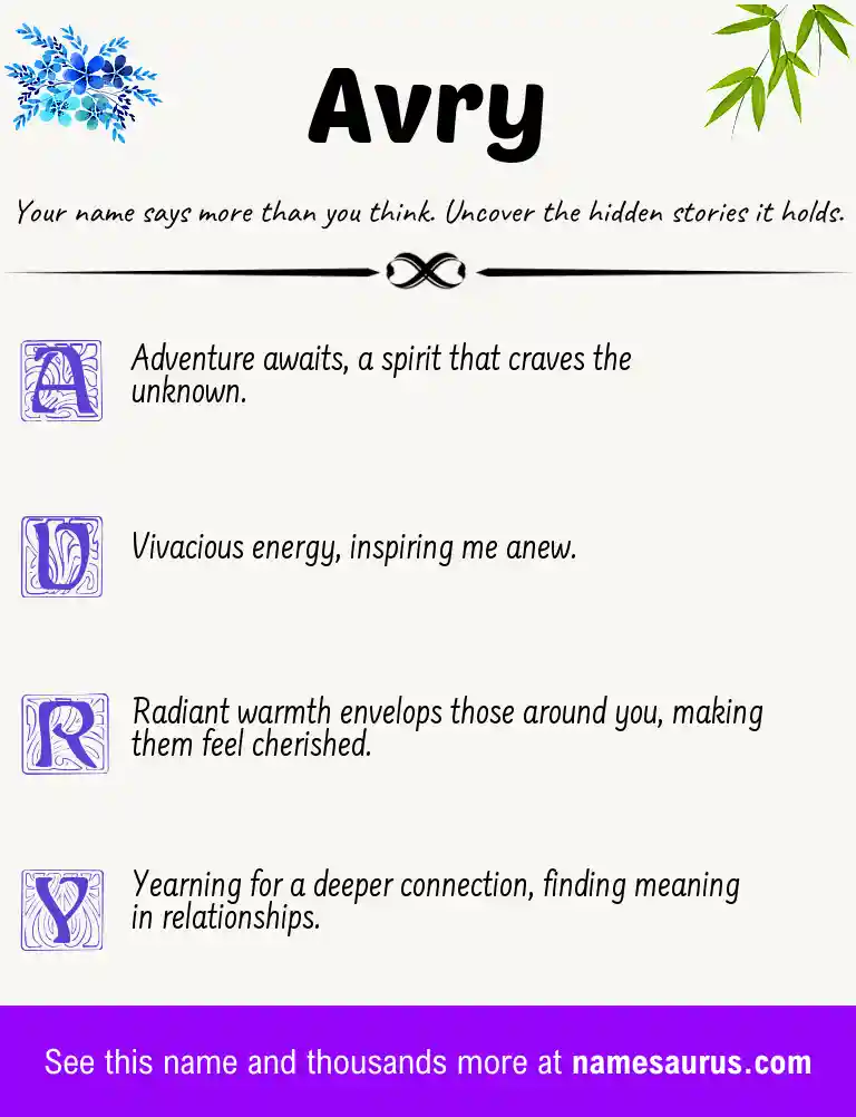 Acrostic poem about Avry.