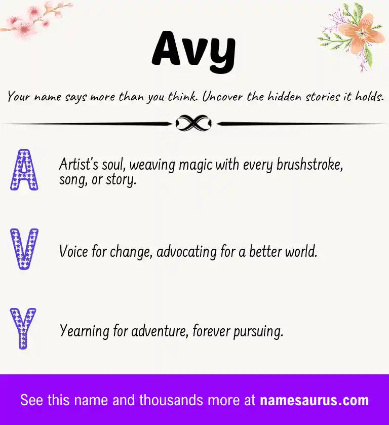 Acrostic poem about Avy.