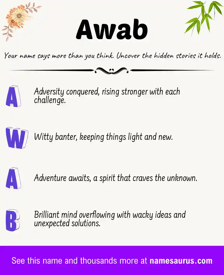 Acrostic poem about Awab.
