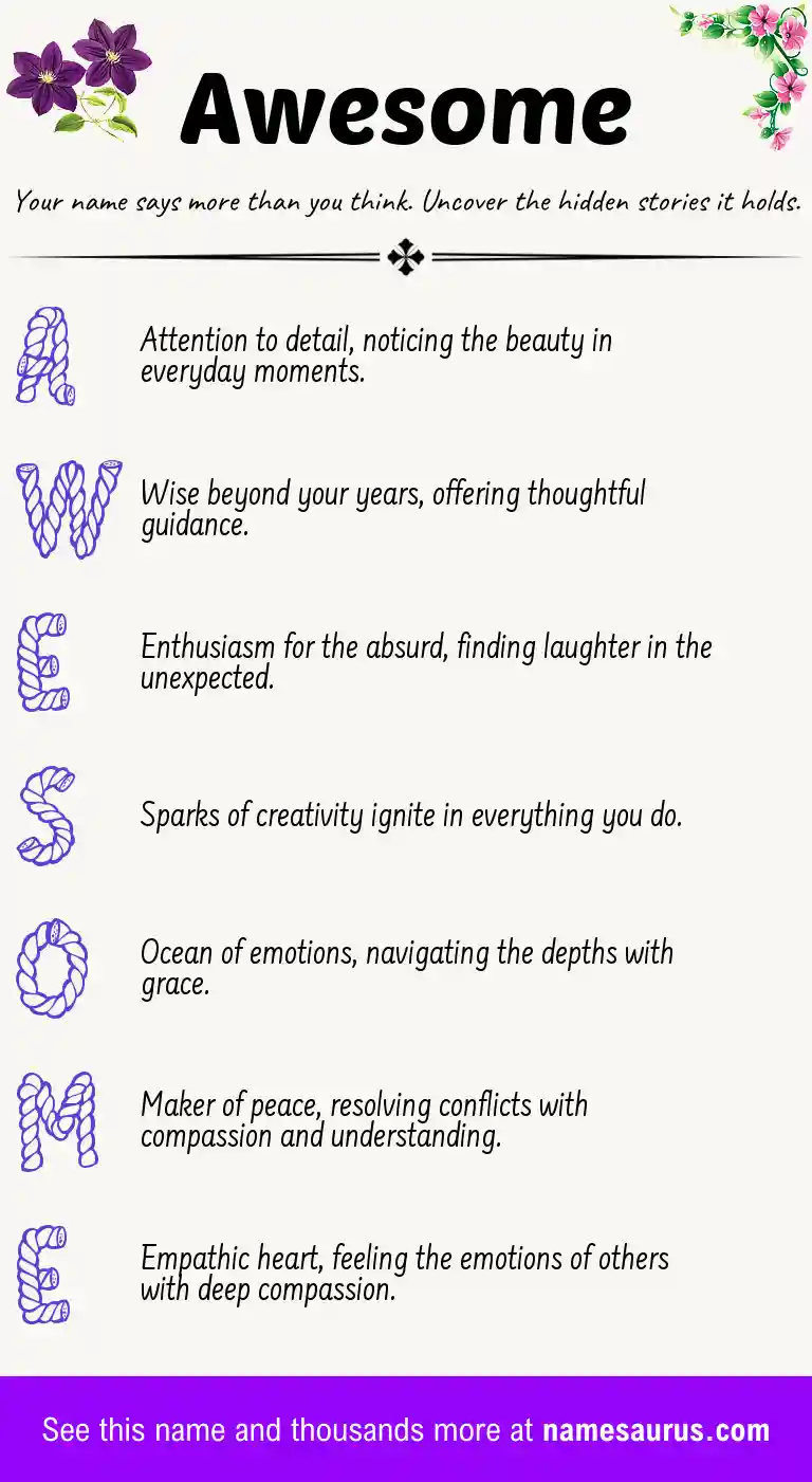 Acrostic poem about Awesome.