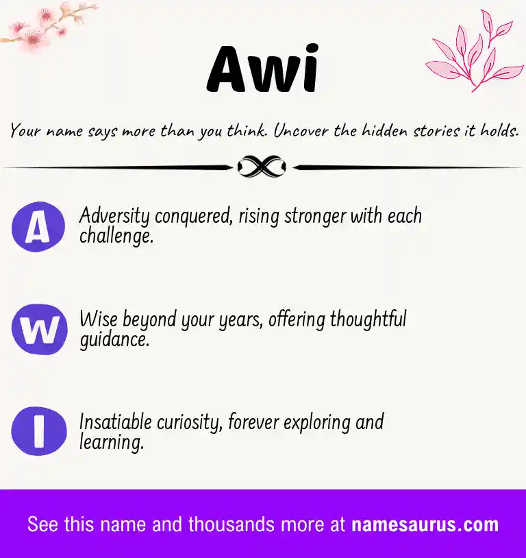 Acrostic poem about Awi.