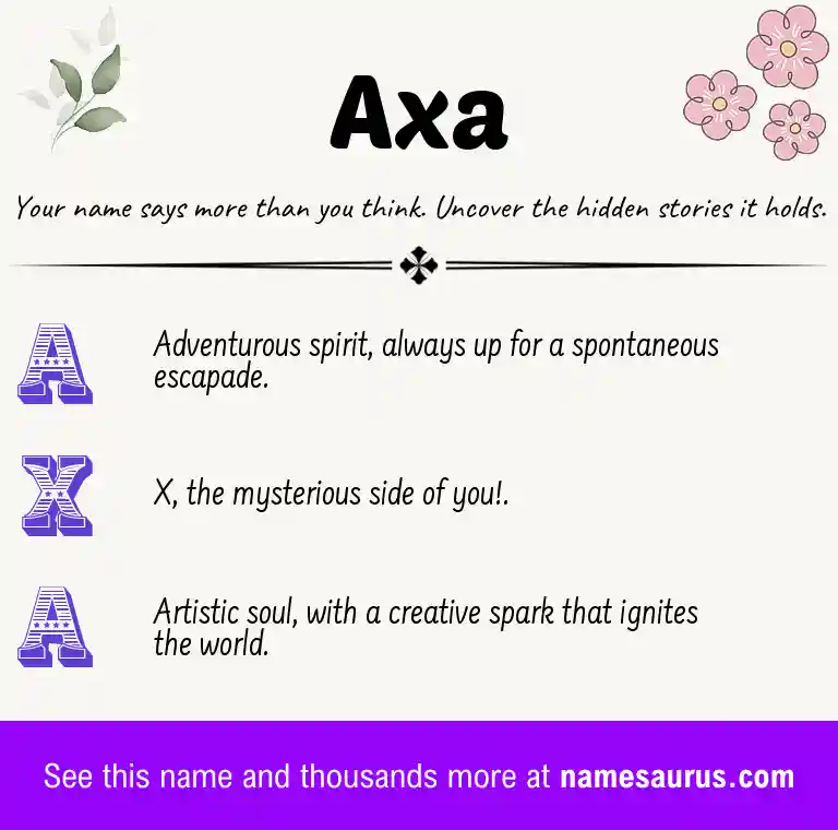 Acrostic poem about Axa.