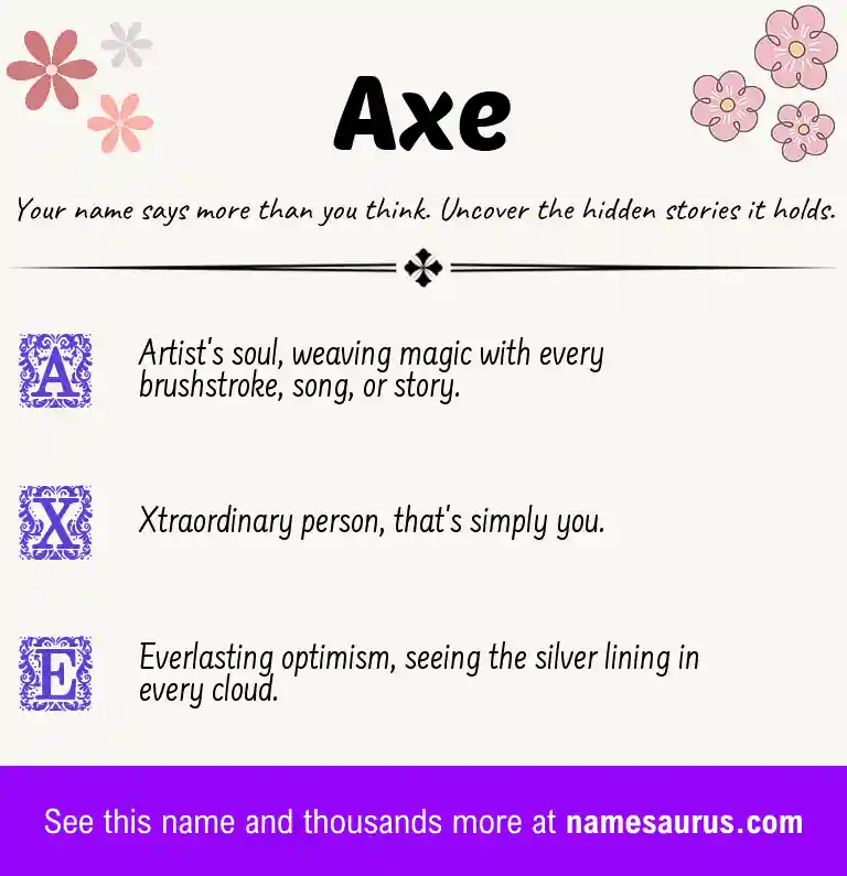 Acrostic poem about Axe.