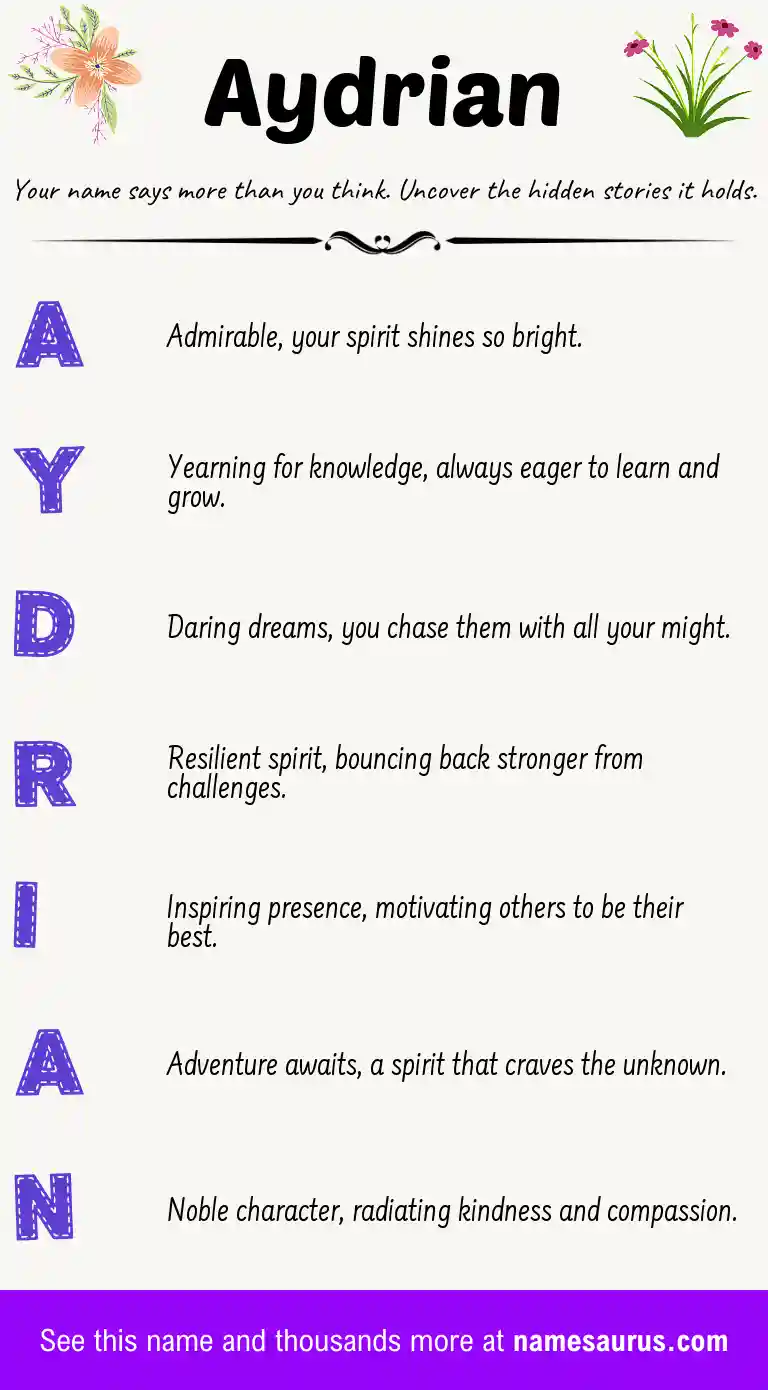 Acrostic poem about Aydrian.