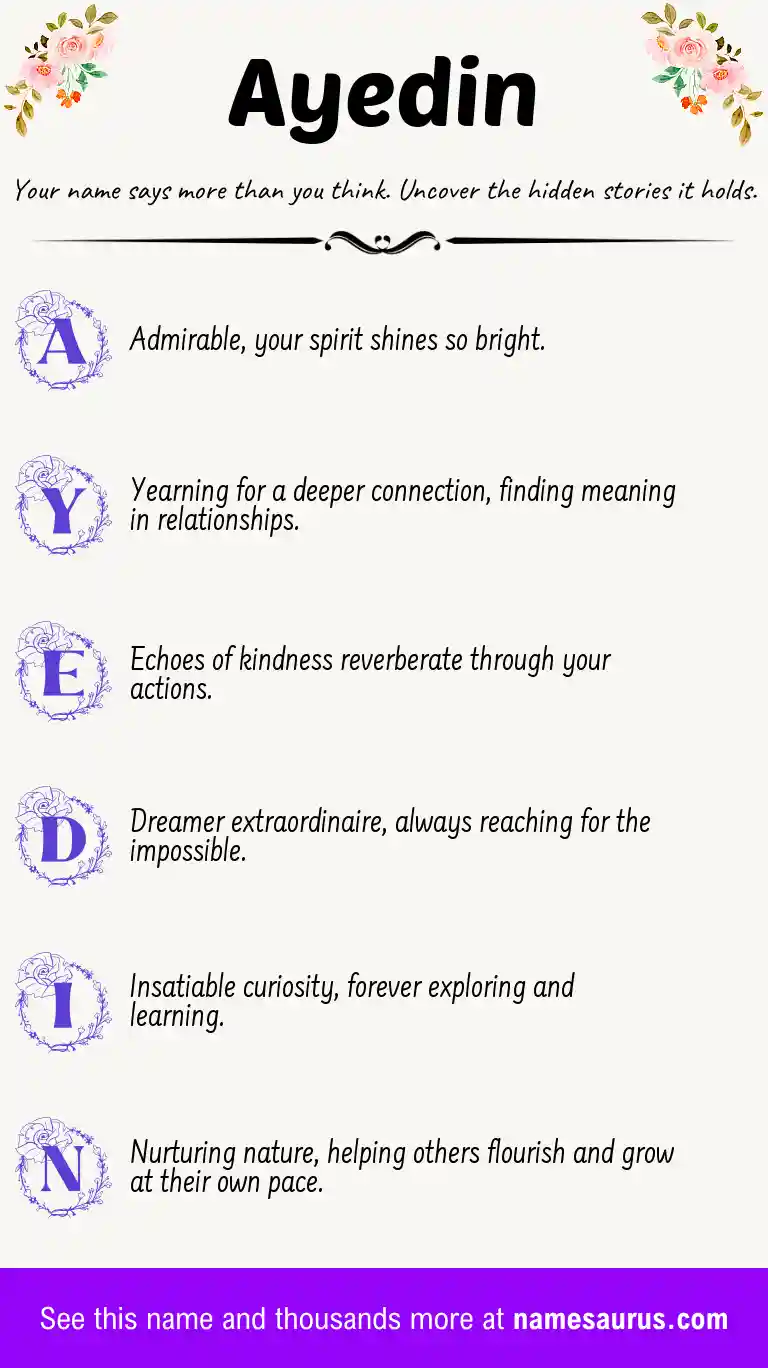 Acrostic poem about Ayedin.