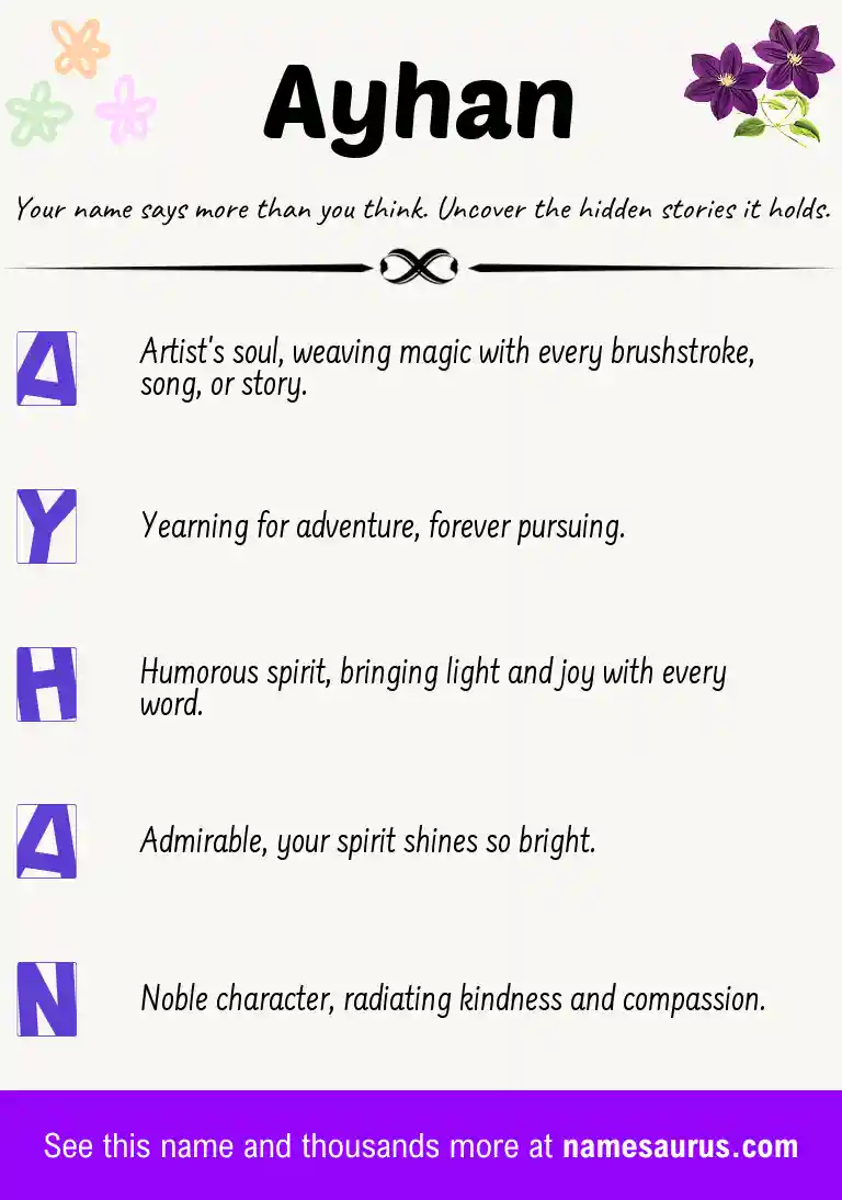 Acrostic poem about Ayhan.