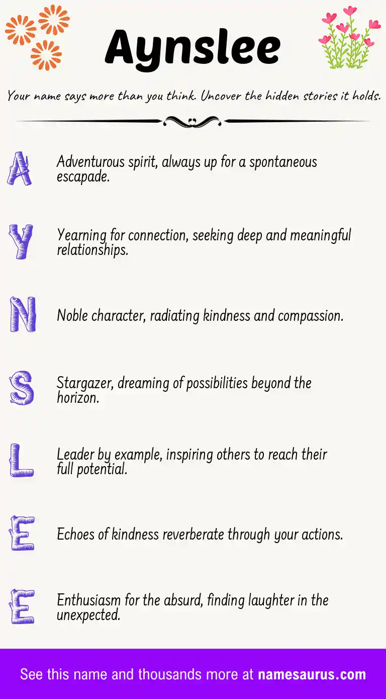 Acrostic poem about Aynslee.