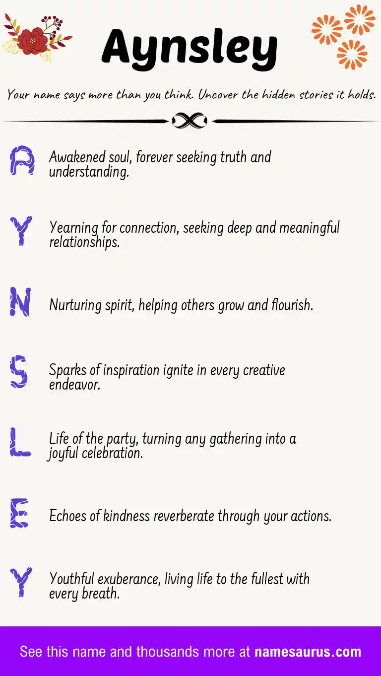 Acrostic poem about Aynsley.