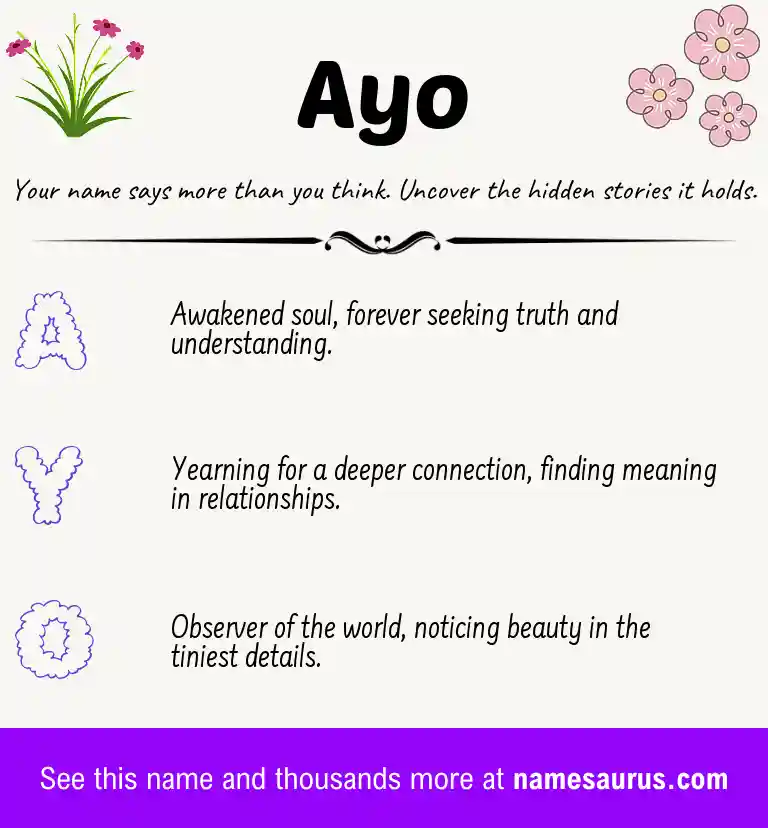 Acrostic poem about Ayo.