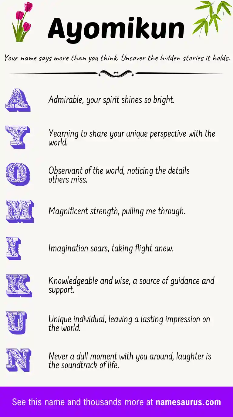 Acrostic poem about Ayomikun.