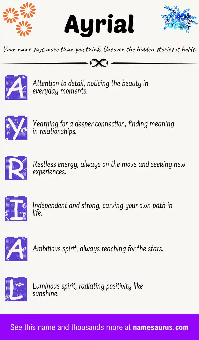 Acrostic poem about Ayrial.