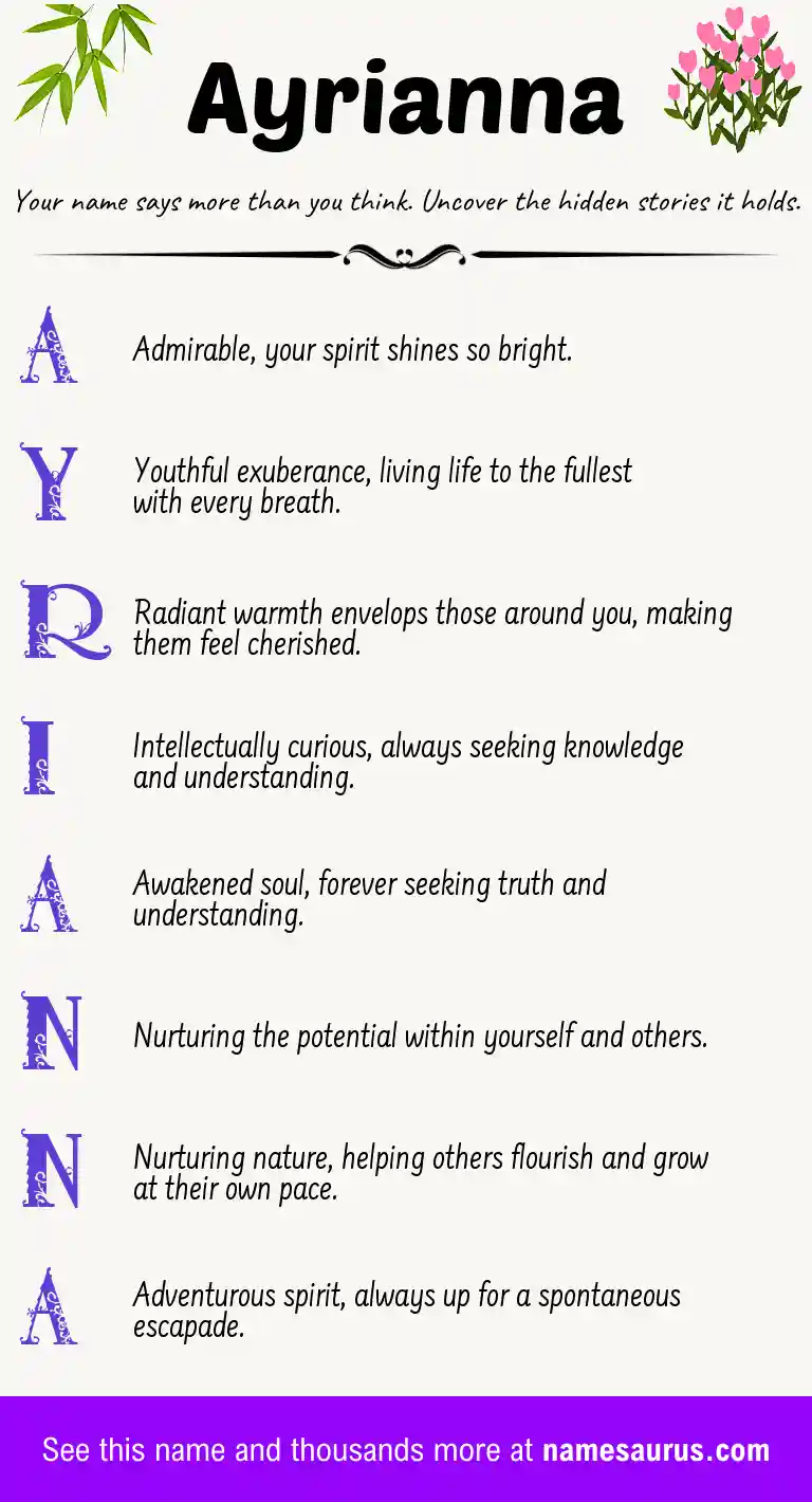 Acrostic poem about Ayrianna.