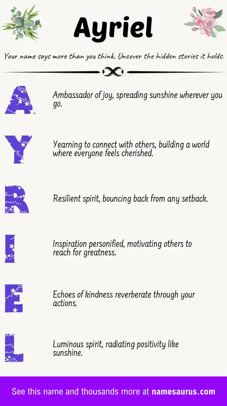 Acrostic poem about Ayriel.