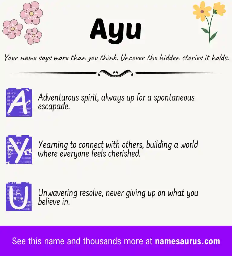 Acrostic poem about Ayu.
