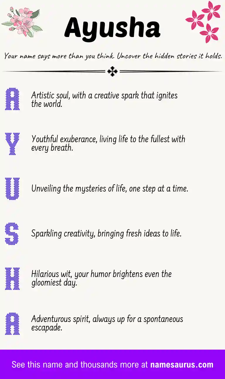 Acrostic poem about Ayusha.